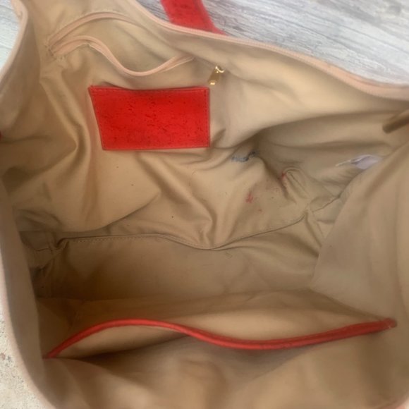 Cork Lane cork high-end, minimalist tote & shoulder bag with shiny red flecks - Picture 5 of 5